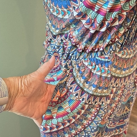 Adventura Celia Organic Cotton Blue and Purple Sleeveless Midi Sundress Size S - Picture 6 of 14